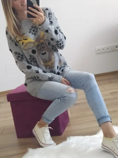 Pletený sveter s vianočným vzorom Tally